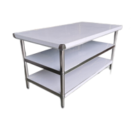 Table de travail mobile en acier inoxydable Guanbai avec revêtement autonettoyant, modulaire et extensible, pour cuisine commerciale robuste