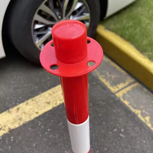 PK2 délinéateur de trafic cônes de poste en plastique Base remplissable réglable 5M chaîne extérieur intérieur avertissement sécurité barrière de stationnement - Product Image 5