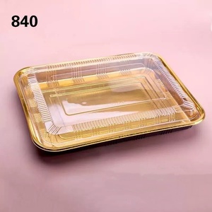 Boîtes en plastique pour sushis <span class=keywords><strong>de</strong></span> qualité alimentaire 840 Gold avec couvercle pour emballages <span class=keywords><strong>de</strong></span> bento, <span class=keywords><strong>de</strong></span> viande, <span class=keywords><strong>de</strong></span> collations, <span class=keywords><strong>livraison</strong></span> à emporter - Product Image 3