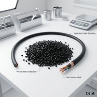 Granulés de PVC flexibles ignifuges de haute qualité OEM ODM, composé de résine PVC pour fils et câbles