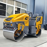 Machines de construction de routes Rouleau compresseur à double tambour Mini compacteur vibrant d'asphalte pour moteur diesel de 1.5 tonnes à vendre