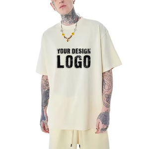 T-shirt pour homme de haute qualité, 260g, couleur unie, manches courtes, surdimensionné, logo personnalisé, épaules tombantes, taille plus, t-shirts pour homme - Product Image 1