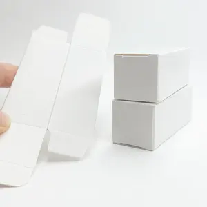 कस्टम कॉस्मेटिक आवश्यक तेल नाखून पॉलिश तेल कार्डबोर्ड पैकिंग फांसी इत्र की बोतल छोटे सफेद कागज बॉक्स पैकेज