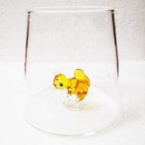 Statuette di Pesci in Vetro di <span class=keywords><strong>Murano</strong></span> Soffiato a Mano, Oro Trasparente, Alta Qualità Borosilicato, Ecologiche, Riccio e Scoiattolo - Product Image 1