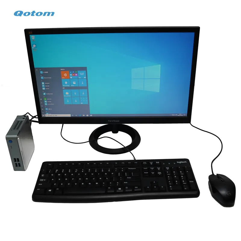 Qotom Q500S Series Home Office Mini Computadora 7th Gen Intel Core I3 i5 i7 DDR4 NVMe Mini PC de escritorio