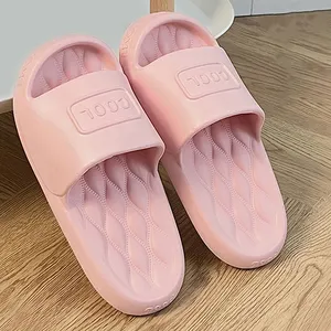 Letter Simple Solid Color Summer Breathable Women's Slippers