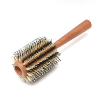 Brosse à cheveux bouclés personnalisée en bois de hêtre, brosse de coiffage en forme de baril, peigne roulant pour séchage à l'air chaud, lissage, bouclage, coupe de cheveux, faible MOQ