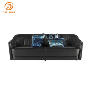 Canapé blanc moderne de luxe avec franges drapées/dossier décoratif plissé et base modulaire, canapé Art Déco haut de gamme pour hall d'hôtel - Product Image 5