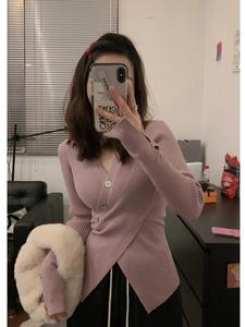 Prodotto di Tendenza OEM ODM, <span class=keywords><strong>Abbigliamento</strong></span> Autunnale da <span class=keywords><strong>Donna</strong></span>, Cardigan Lavorato a Maglia, Elegante Maglione Slim con Scollo a V, Manica Lunga Casual per Signore - Product Image 4