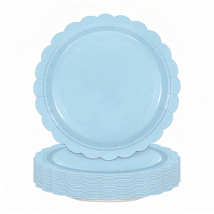 Assiettes en <span class=keywords><strong>papier</strong></span> <span class=keywords><strong>de</strong></span> couleur unie, 24 pièces, petites assiettes rondes et carrées en <span class=keywords><strong>papier</strong></span> <span class=keywords><strong>dentelle</strong></span>, 9 pouces, ensemble <span class=keywords><strong>de</strong></span> vaisselle <span class=keywords><strong>de</strong></span> fête, anniversaire - Product Image 5