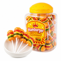 Gomitas de Hamburguesa Mini al por Mayor, Envueltas Individualmente, Gomitas de Gelatina con Forma de Hamburguesa, Paquete en Frasco, Caja de Exhibición, Fábrica OEM ODM