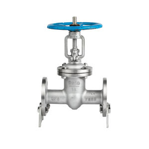 Vanne à opercule à tige manuelle Z41W-16P fournie par le fabricant, en acier inoxydable 304 et 316L, DN100, à brides - Product Image 1