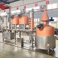 Alambic à reflux en cuivre Boben 1000L à double retort, équipement de distillation multi-combustibles pour rhum, vodka, gin, whisky, boissons, vin, CE