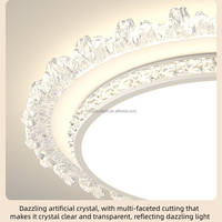 Plafonnier LED ultra-fin en acrylique cristal de luxe moderne, à montage en surface, avec cadre en fer pour salons, garantie de 3 ans