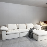 Sofá Modular de Tela Acolchada Naranja para Sala de Estar, Sofá Seccional en Forma de L de 3 Plazas, Suave y Comprimido