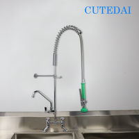Robinet de cuisine commercial de haute qualité monté sur le pont en laiton pulvérisateur de pré-rinçage à tirette Installation facile industriel haut de gamme pour