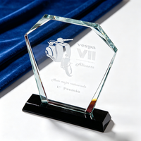 Fabrication professionnelle de trophées en cristal vierges à graver, avec base noire, trophées en verre vierges avec base noire pour gravure