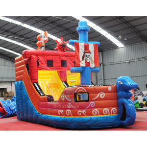 Château gonflable commercial pirate avec toboggan, certifié CE EN14960, en PVC 0,55 mm, <span class=keywords><strong>pour</strong></span> <span class=keywords><strong>location</strong></span> de fêtes d'enfants - Product Image 3