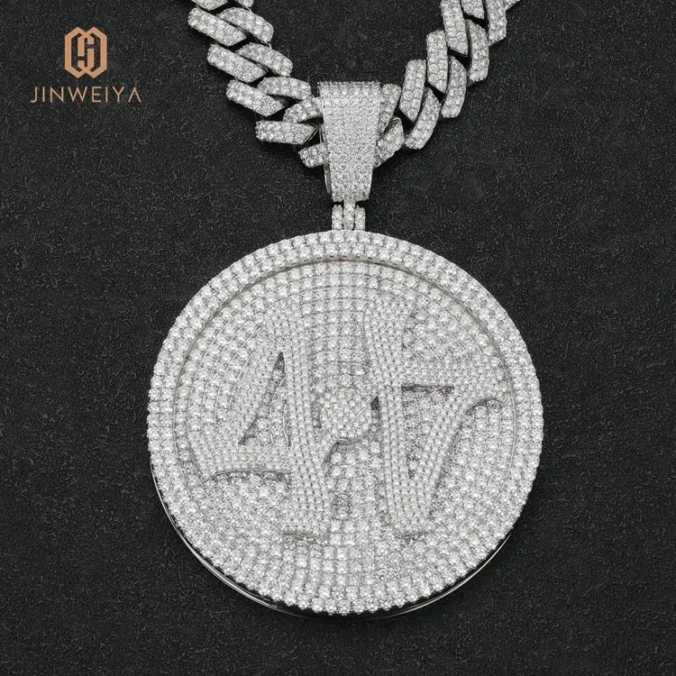 Hip Hop Jewelry Necklace Pendant Custom Luxcury Pendant Iced Out Silver VVS Moissanite Pendants