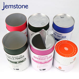 Boîte d'emballage cylindrique en carton kraft recyclable de qualité alimentaire, design personnalisé, pour poudre de protéines, tube en papier - Product Image 3
