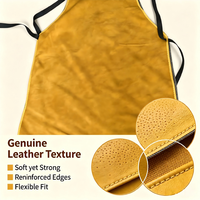 Tablier en cuir véritable de qualité supérieure, doux, imperméable, résistant à l'huile, réglable, pour la cuisine et le travail du bois