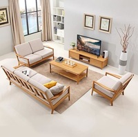 Ensemble de meubles de maison confortables et modernes, canapé 3 places en tissu, canapé de salon sectionnel en bois