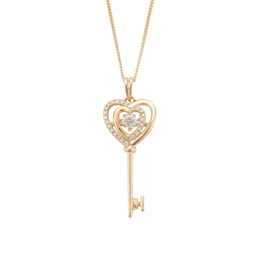 44255 xuping Hot heart necklace with key pendant jewelry romantic style for ladies