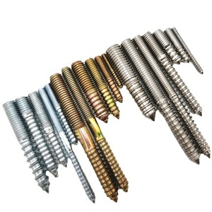 Vis à bois M4 M5, goujons métalliques pour bois, <span class=keywords><strong>double</strong></span> extrémité, fixation de meubles, vis autotaraudeuses, goujons filetés pour bois - Product Image 1