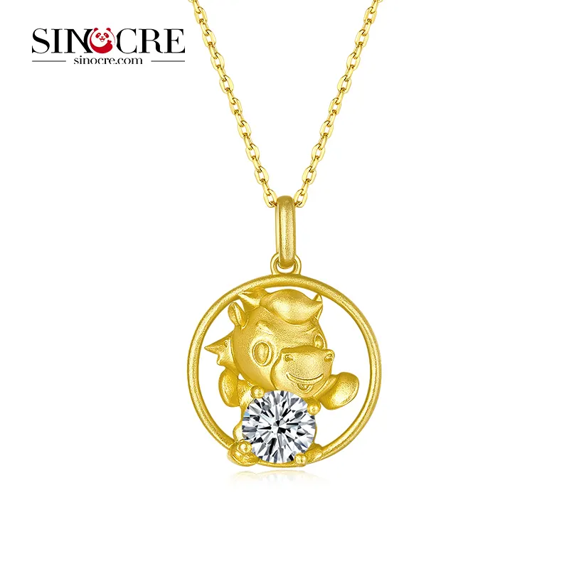 SINOCRE Factory Wholesale Tiger Gold Pendants Religious Locket Pendant Diamond Necklace Twelve Zodiac Signs Animals