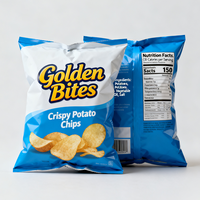 Sachet Doypack à Soufflet Métallisé Brillant pour Emballage de Chips, Sacs Personnalisés Imprimés pour Snacks et Croustilles