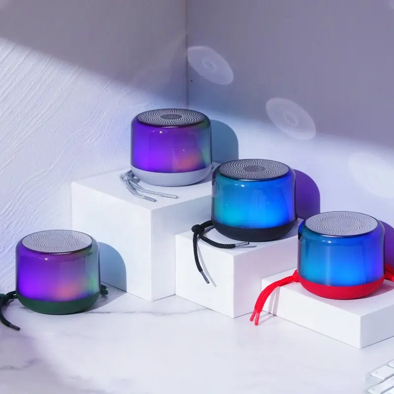 Mini Modern PC RGB Led Light Speakers Bulb Gadgets Electronic Music Boombox Mp3 Player Blue tooth Music Speaker