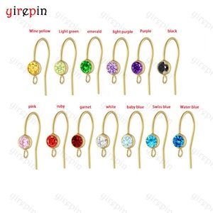 <span class=keywords><strong>Pendientes</strong></span> de Moda con Zirconia de 4mm, Oro de 14k o Plata de Ley 925, con Gancho y Anillo para Mujer - Product Image 3