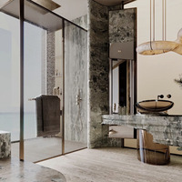 Baignoire autoportante de style européen en surface solide imitation marbre pour adultes, idéale pour la maison