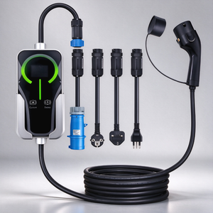 Nouvelle station de recharge portable pour véhicules électriques 7 kW, interface TYPE 2, 100-220 V, longueur de câble personnalisable 3 m/5 m/10 m, prise CEE EU (Schuko) bleue - Product Image 2