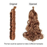 Cheveux synthétiques pour tresses au crochet, boucles françaises soyeuses de 22 pouces, trame unique, queue de cheval, vague lâche