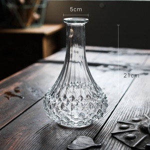 Jarrón <span class=keywords><strong>Madrid</strong></span>, Botella de Vidrio Grande con Patrón en Relieve, <span class=keywords><strong>Boca</strong></span> Estrecha, Arreglo Floral, Decoración de Mesa de Salón, Estilo Zen Asiático - Product Image 3