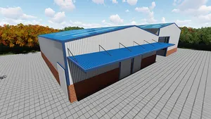 1000 Quadratmeter Lager gebäude Leicht stahl konstruktion Hangar dach Vorgefertigte Lager konstruktion mit Glaswand