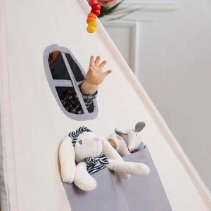 เต็นท์ผ้าคลุมเตียงน่ารัก ผ้าโพลีเอสเตอร์ผสมฝ้าย สำหรับเด็ก เต็นท์อินเดียนยูร์ตในร่ม แบบป๊อปอัพ บ้านเล่นขนาดใหญ่สำหรับเด็กเล็ก - Product Image 4