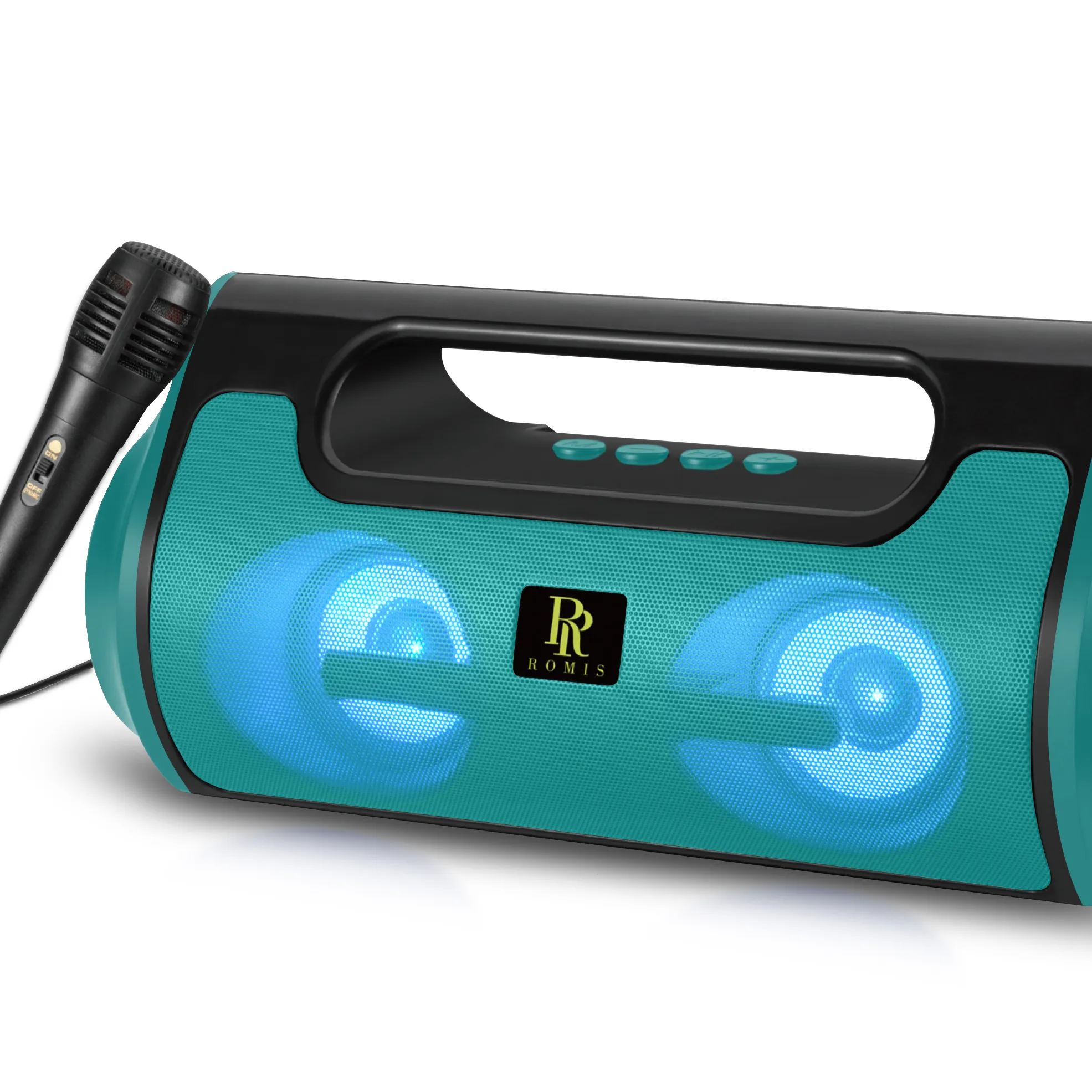 RM S8500 야외 가라오케 시스템 스피커 휴대용 8w 2 뿔 음악 플레이어 상자 Led 다채로운 Usb 충전 노래 스피커 튜브