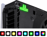 Kit de Mise à Niveau Personnalisé EXtremRate 7 Couleurs 40 Effets, Kit LED RVB de Logo Illuminé pour Console PS5 Slim/Pro Disque & Numérique