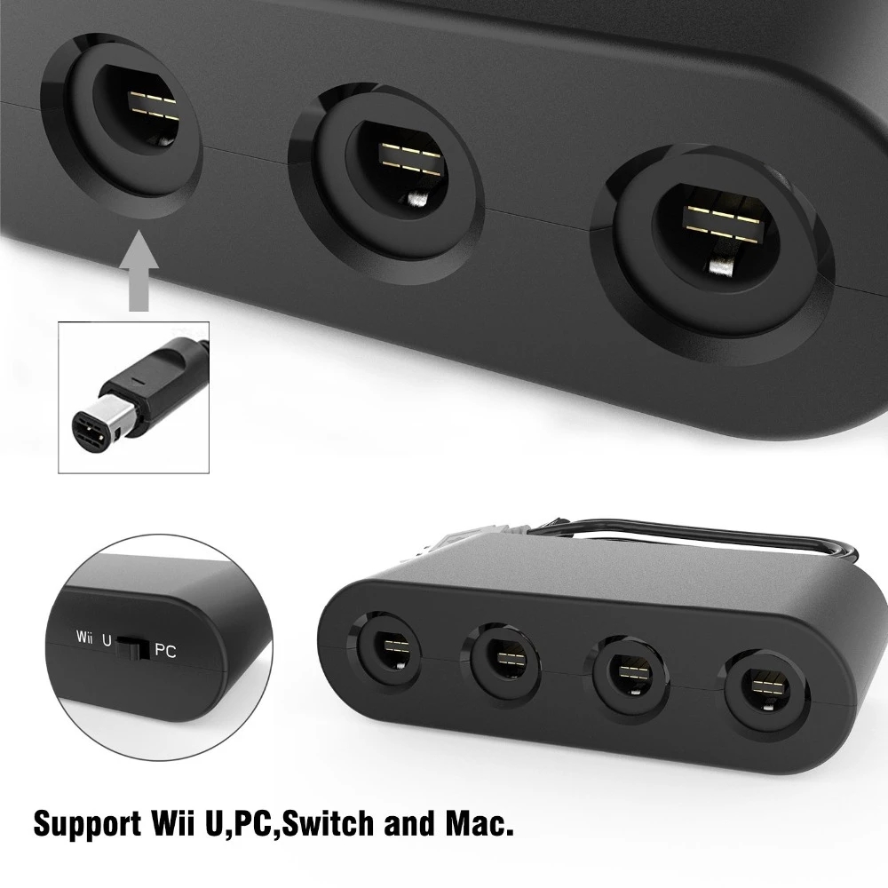 ゲームキューブGCコントローラー用4ポートゲームコンバーター