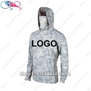 OEM изготовленный на заказ 14 цветов толстовки для рыбалки UPF 50 + быстросохнущая рубашка сублимационная рыболовная толстовка с защитой лица рыболовная одежда - Product Image 6