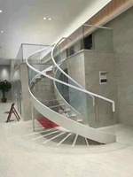 Plaques doubles en acier, nouveauté, Design moderne, escaliers courbées en bois, balustrade en verre