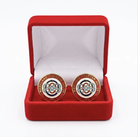 Boutons de manchette et épingles de revers personnalisés avec logo, en métal plaqué or moderne, pour costumes masculins, avec emballage en boîte de velours