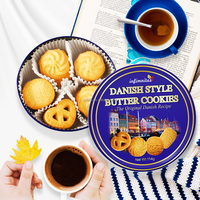 Biscuits sablés au beurre et au sucre de style danois de qualité supérieure, croustillants et sucrés, saveur œuf, emballage en boîte, personnalisable, vente en gros