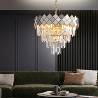 Lustre en aluminium de luxe Offre Spéciale, lustre moderne en cristal chromé argenté