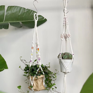 90cm <span class=keywords><strong>Macramé</strong></span> plante cintres intérieur cintre support <span class=keywords><strong>suspendu</strong></span> jardinière accrocher <span class=keywords><strong>Pot</strong></span> paniers Boho salon fait à la main en gros EH2504065 - Product Image 2