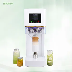 High Quality Automatic Can Seal Seamer Machine 110V 220V Non-Rotary Milk Tea Cake Beverage Pop Cans Sealer Machine