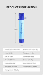 DELANHUWI فلتر مياه محمول للبقاء على قيد الحياة في الهواء الطلق للتخييم القش نظام تنقية المياه الشخصية معدات السلامة والبقاء على قيد الحياة - Product Image 6
