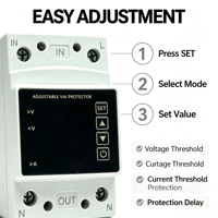 Protecteur de tension 2P, dispositif de protection contre les surtensions et les sous-tensions pour système d'alimentation résidentiel 220V
